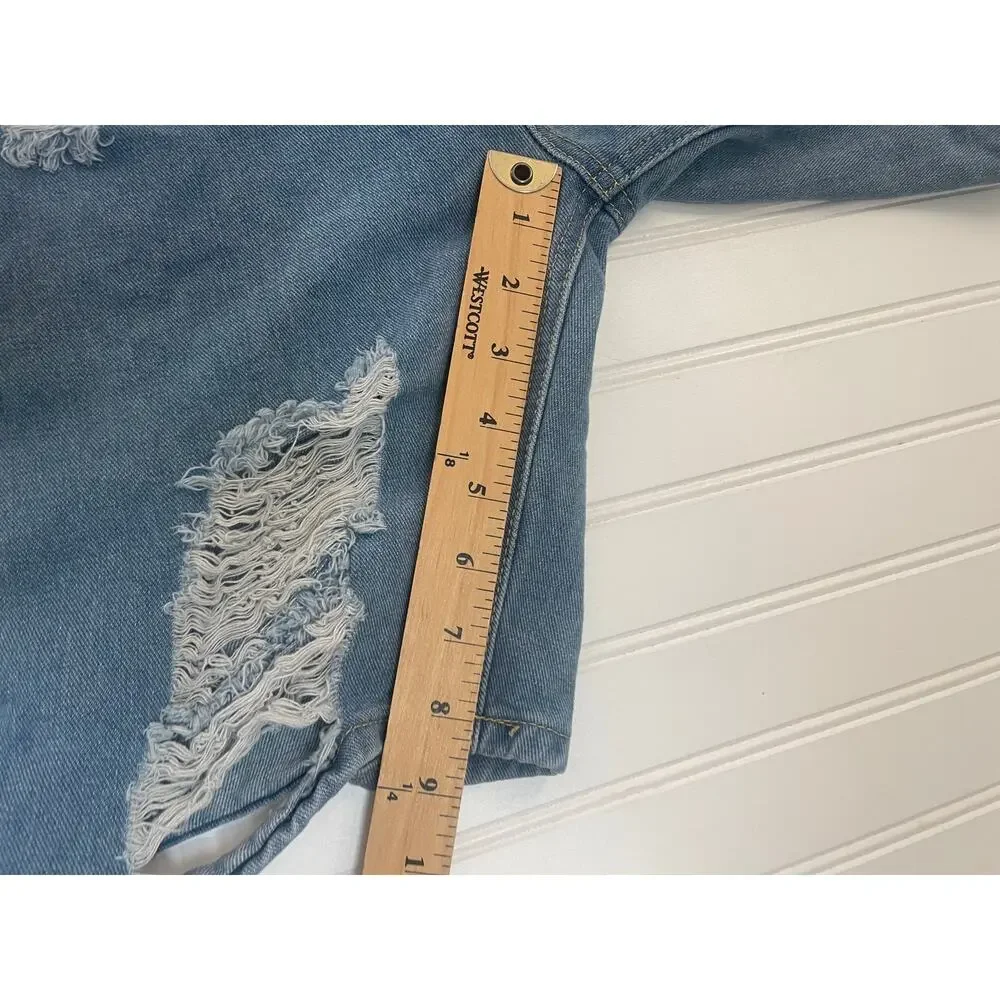 Boohoo Man Jean Denim Overalls‎ Distressed Festival Concerts Mens Small